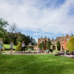 Students relaxing outside of Keele Hall